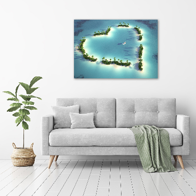 Cuadro metacrilato horizontal Islas en forma de corazón