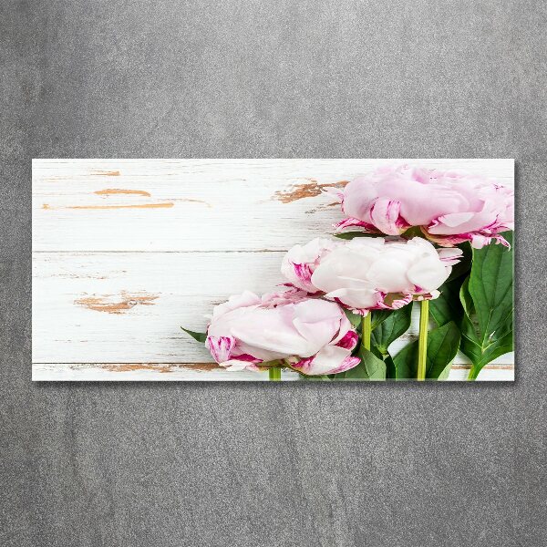 Cuadro acrílico horizontal Peonías