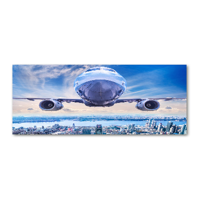 Cuadro acrílico horizontal Un avión sobre la ciudad