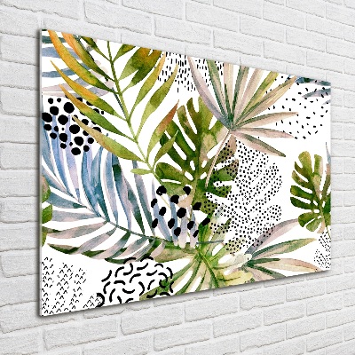 Cuadro metacrilato horizontal hojas tropicales