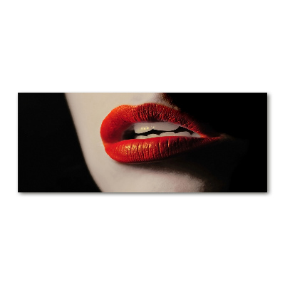 Pintura en acrílico horizontal labios rojos