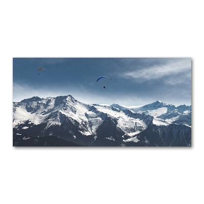 Foto en metacrilato horizontal Parapente en los Alpes