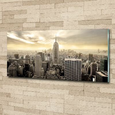 Pintura en acrílico horizontal Manhattan Nueva York