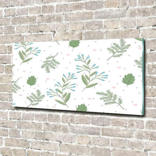Fotoobraz na ścianę szkło akrylowe Liście