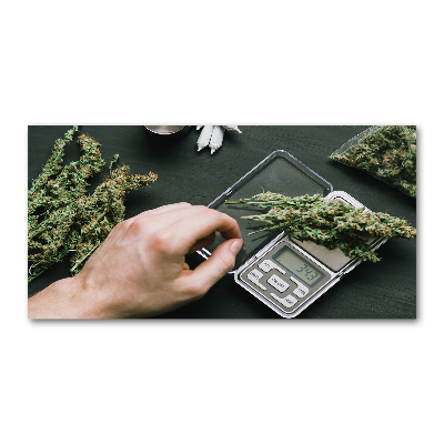 Pintura en acrílico horizontal cogollos de marihuana