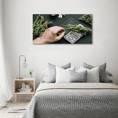 Pintura en acrílico horizontal cogollos de marihuana