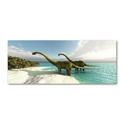 Foto en metacrilato horizontal Dinosaurios en la playa