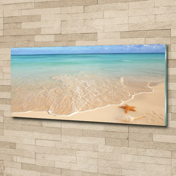 Cuadro metacrilato horizontal Estrellas de mar en la playa