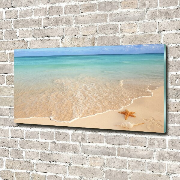 Cuadro metacrilato horizontal Estrellas de mar en la playa