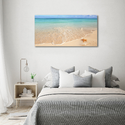 Cuadro metacrilato horizontal Estrellas de mar en la playa