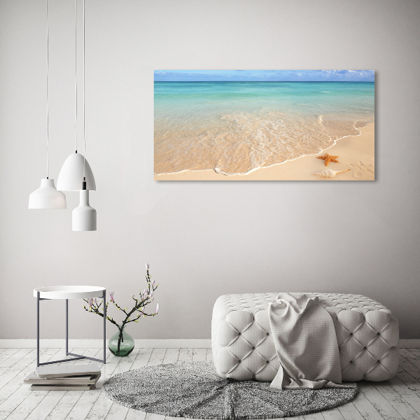 Cuadro metacrilato horizontal Estrellas de mar en la playa