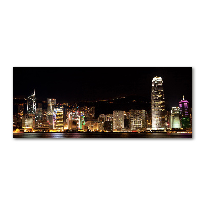 Cuadro metacrilato horizontal Hong Kong de noche