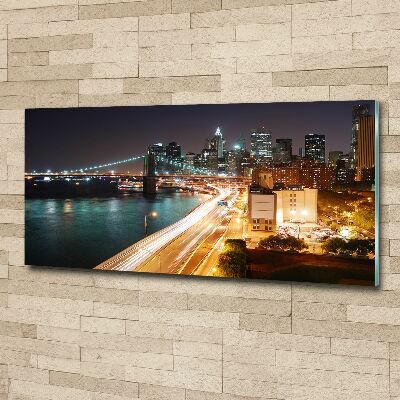 Foto en metacrilato horizontal Nueva York de noche