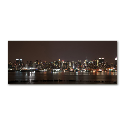 Pintura en acrílico horizontal Nueva York de noche