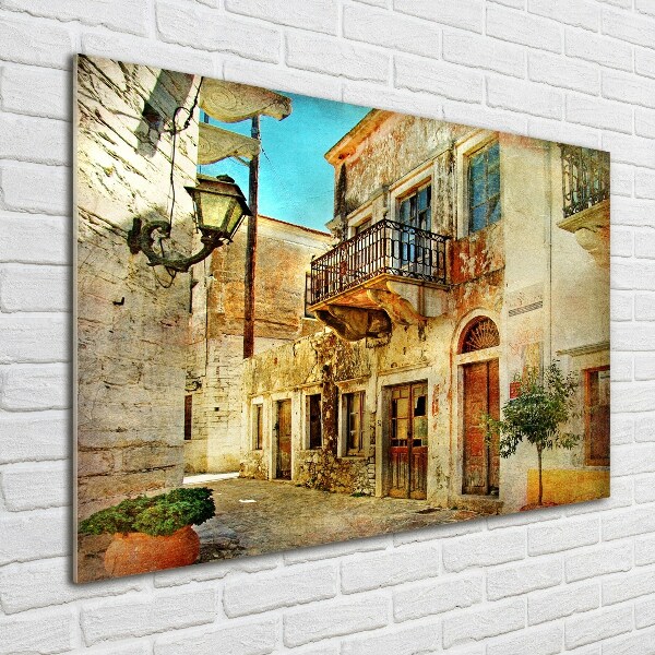 Cuadro acrílico horizontal Calles en Grecia