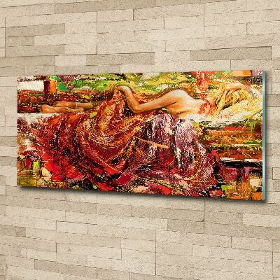 Pintura en acrílico horizontal Mujer dormida