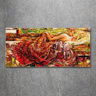 Pintura en acrílico horizontal Mujer dormida
