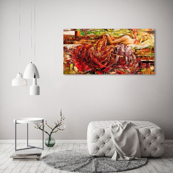 Pintura en acrílico horizontal Mujer dormida