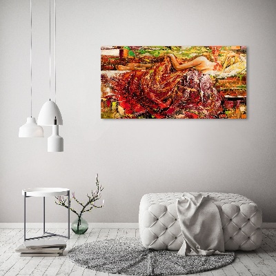 Pintura en acrílico horizontal Mujer dormida