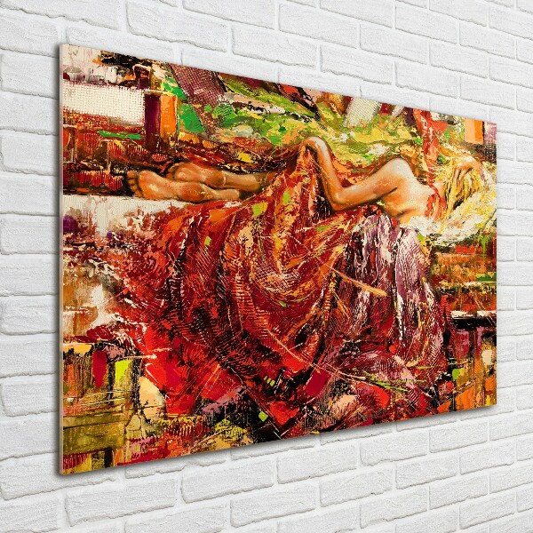 Pintura en acrílico horizontal Mujer dormida