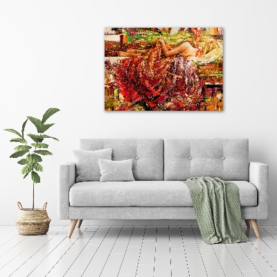 Pintura en acrílico horizontal Mujer dormida