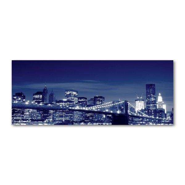 Pintura en acrílico horizontal Nueva York de noche