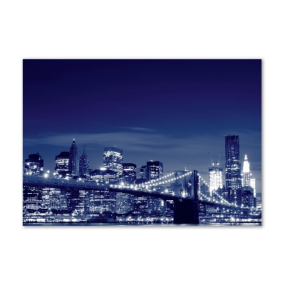 Pintura en acrílico horizontal Nueva York de noche