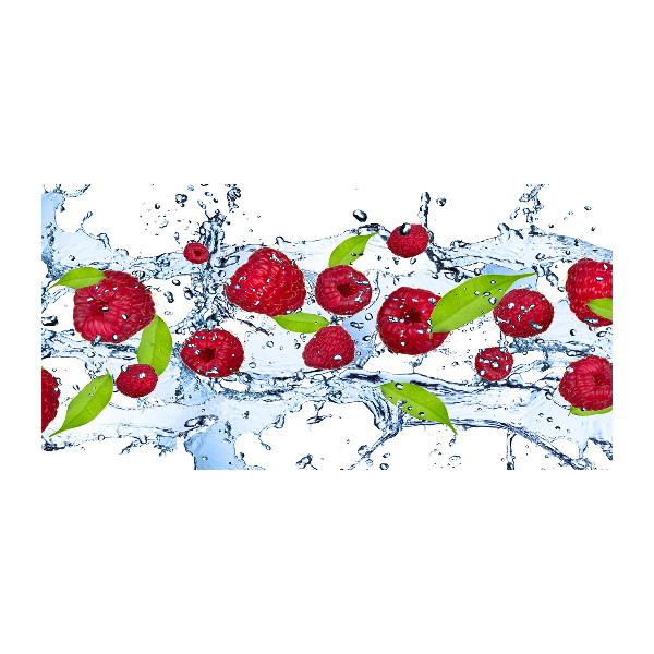 Cuadro acrílico horizontal Frambuesas y agua
