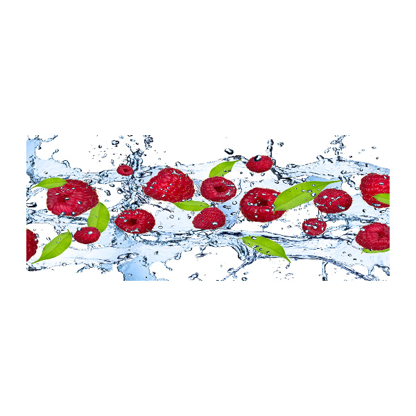 Cuadro acrílico horizontal Frambuesas y agua