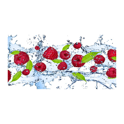 Cuadro acrílico horizontal Frambuesas y agua