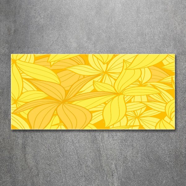 Pintura en acrílico horizontal Fondo de flores amarillas