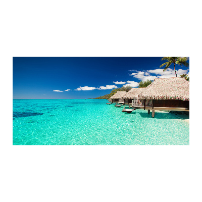 Foto en metacrilato horizontal Bungalows sobre el agua