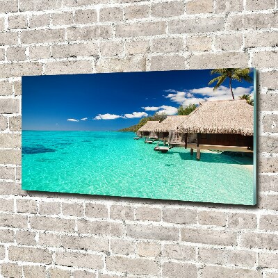 Foto en metacrilato horizontal Bungalows sobre el agua