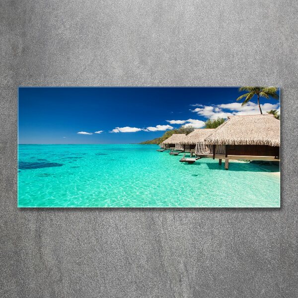 Foto en metacrilato horizontal Bungalows sobre el agua