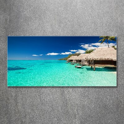 Foto en metacrilato horizontal Bungalows sobre el agua
