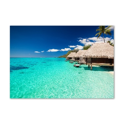 Foto en metacrilato horizontal Bungalows sobre el agua