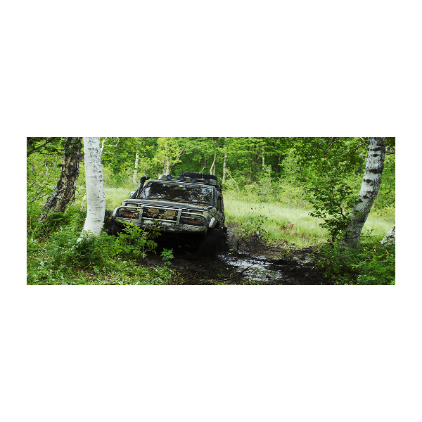 Cuadro acrílico horizontal Jeep en el bosque