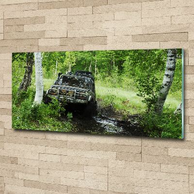 Cuadro acrílico horizontal Jeep en el bosque