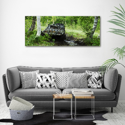 Cuadro acrílico horizontal Jeep en el bosque