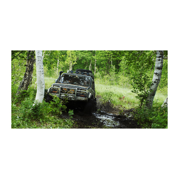 Cuadro acrílico horizontal Jeep en el bosque
