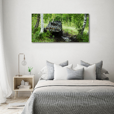 Cuadro acrílico horizontal Jeep en el bosque