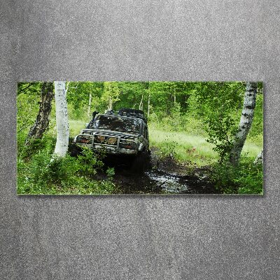 Cuadro acrílico horizontal Jeep en el bosque