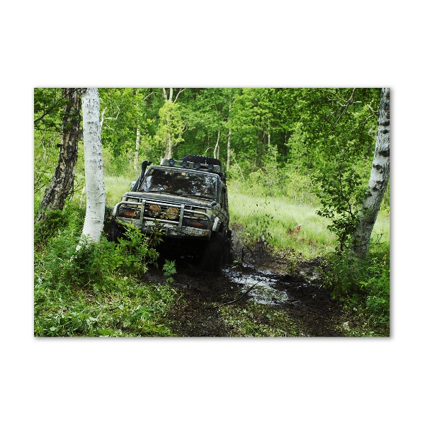 Cuadro acrílico horizontal Jeep en el bosque