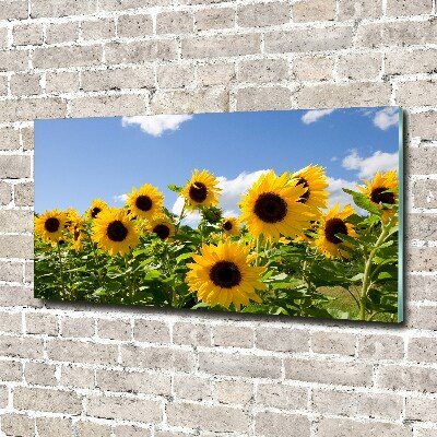 Pintura en acrílico horizontal Girasoles