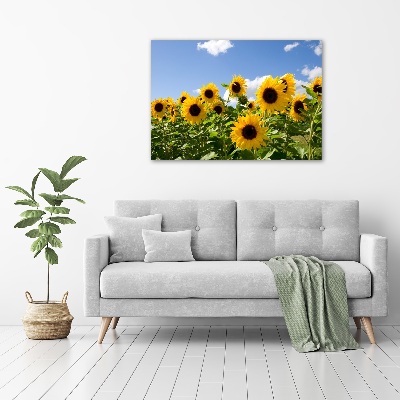 Pintura en acrílico horizontal Girasoles