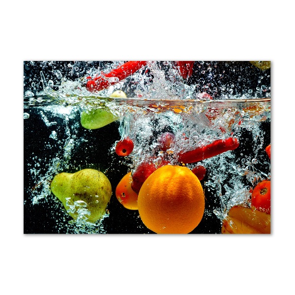 Foto en metacrilato horizontal Frutas bajo el agua