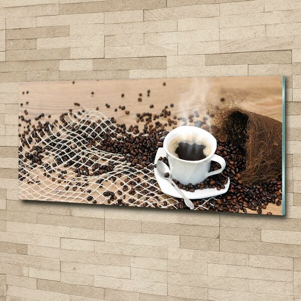 Cuadro metacrilato horizontal Café y granos de café