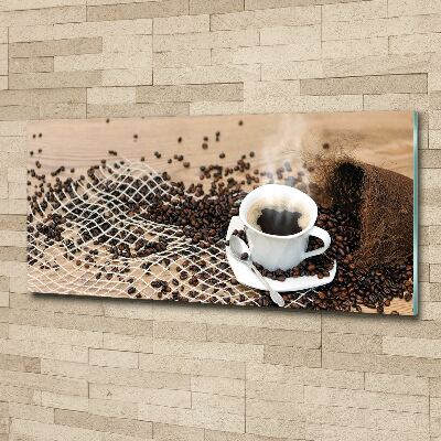 Cuadro metacrilato horizontal Café y granos de café