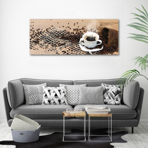 Cuadro metacrilato horizontal Café y granos de café