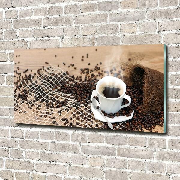 Cuadro metacrilato horizontal Café y granos de café